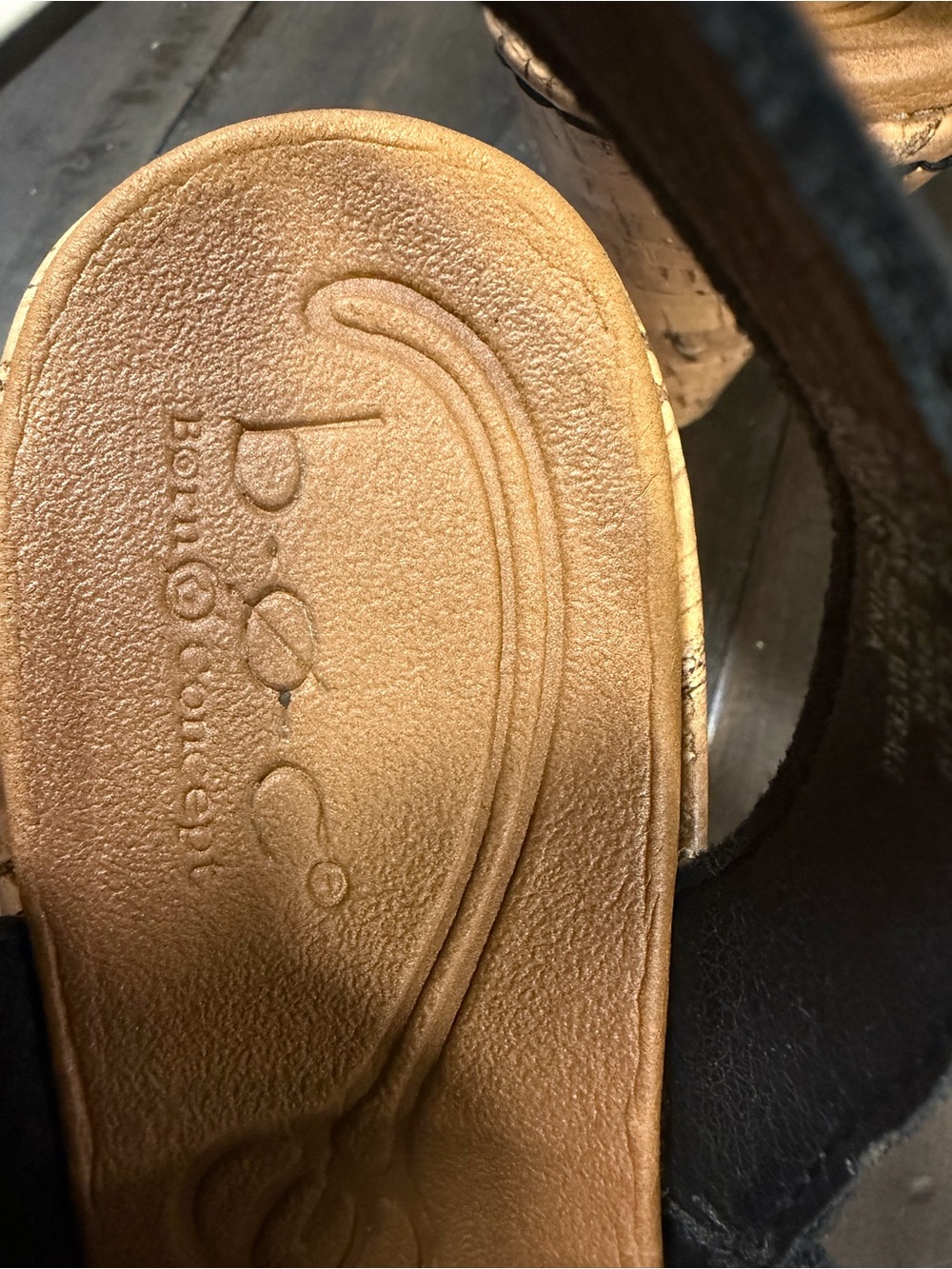 b.o.c. Black Leather Multi-Strap Wedge Sandals - Picture 4 of 4